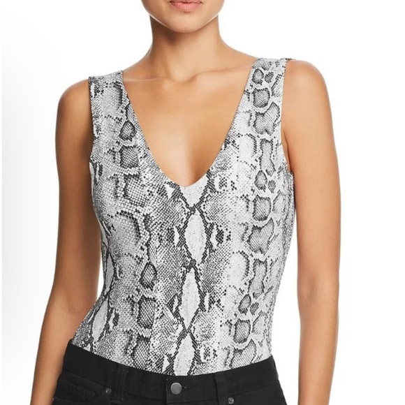 Fore Black and White Snake Print... Bodysuit Size S - Picture 1 of 7